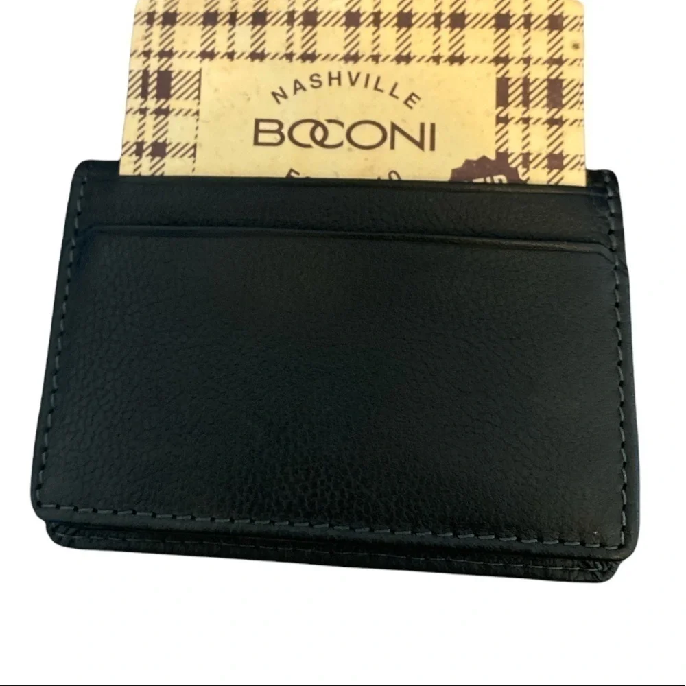 NASHVILLE Boconi Black Leather Wallet RFID Protection